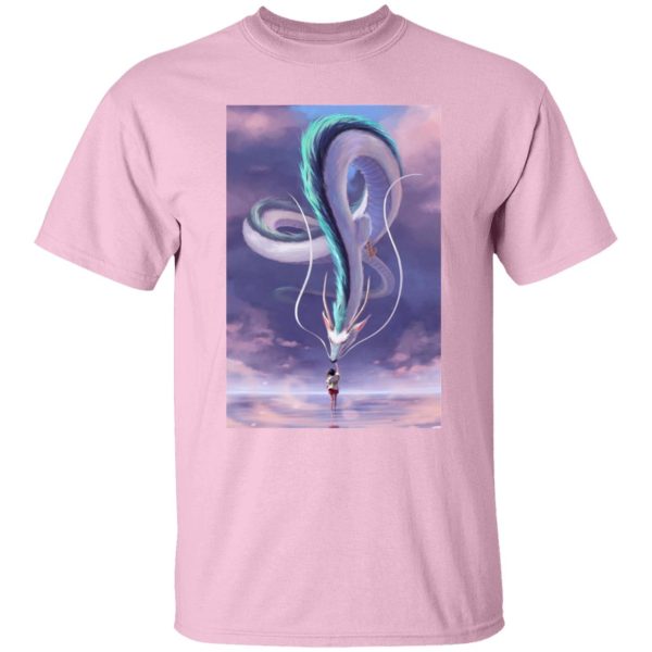 Minimalistic Spirited Away Wallpaper Phone - Spirited Away – Chihiro Touching Haku Dragon T Shirt-Apparel, Minimalistic Spirited Away Wallpaper Phone, Spirited Away, Tshirt