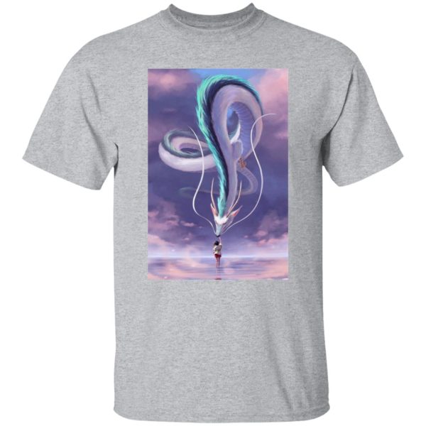 Minimalistic Spirited Away Wallpaper Phone - Spirited Away – Chihiro Touching Haku Dragon T Shirt-Apparel, Minimalistic Spirited Away Wallpaper Phone, Spirited Away, Tshirt