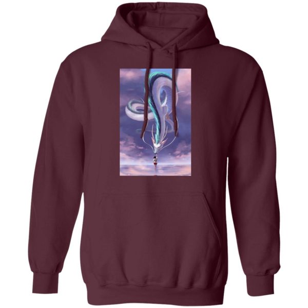 Dust Sprites Spirited Away - Spirited Away – Chihiro Touching Haku Dragon Hoodie-Apparel, Dust Sprites Spirited Away, Hoodie, Spirited Away