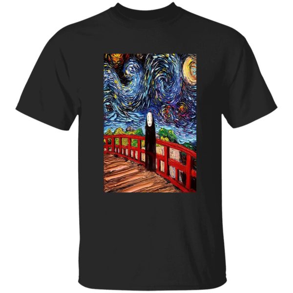 Spirited Away Lin - Spirited Away No Face Kaonashi in The Starry Night T Shirt-Apparel, kaonashi, no face, Spirited Away, Spirited Away Lin, Tshirt