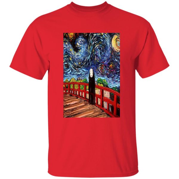 Spirited Away Lin - Spirited Away No Face Kaonashi in The Starry Night T Shirt-Apparel, kaonashi, no face, Spirited Away, Spirited Away Lin, Tshirt