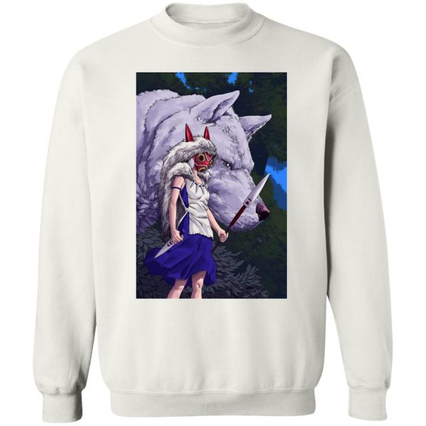 Princess Mononoke Cast - Princess Mononoke And Her Weapons Sweatshirt-Apparel, princess mononoke, Princess Mononoke Cast, Sweatshirt