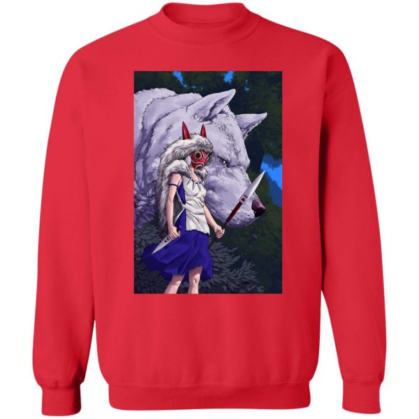 Princess Mononoke Cast - Princess Mononoke And Her Weapons Sweatshirt-Apparel, princess mononoke, Princess Mononoke Cast, Sweatshirt