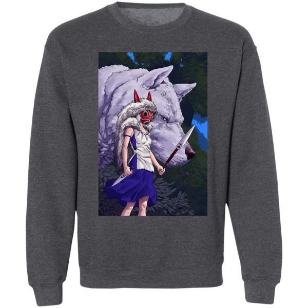 Princess Mononoke Cast - Princess Mononoke And Her Weapons Sweatshirt-Apparel, princess mononoke, Princess Mononoke Cast, Sweatshirt