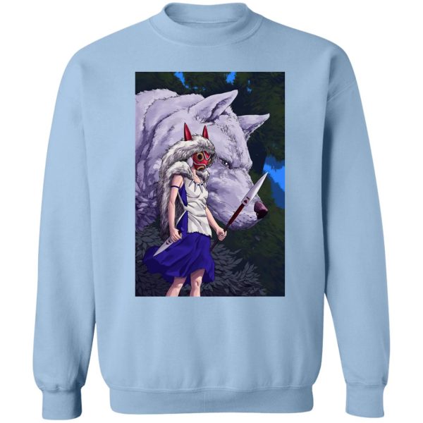 Princess Mononoke Cast - Princess Mononoke And Her Weapons Sweatshirt-Apparel, princess mononoke, Princess Mononoke Cast, Sweatshirt