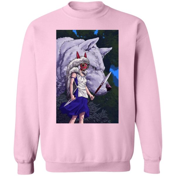 Princess Mononoke Cast - Princess Mononoke And Her Weapons Sweatshirt-Apparel, princess mononoke, Princess Mononoke Cast, Sweatshirt