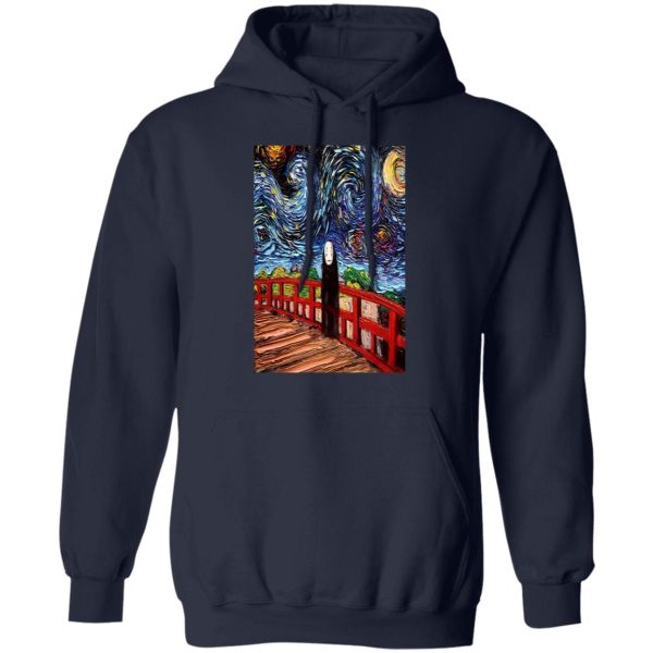 Minimalistic Spirited Away Wallpaper Portrait - Spirited Away No Face Kaonashi in The Starry Night Hoodie-Apparel, Hoodie, kaonashi, Minimalistic Spirited Away Wallpaper Portrait, no face, Spirited Away