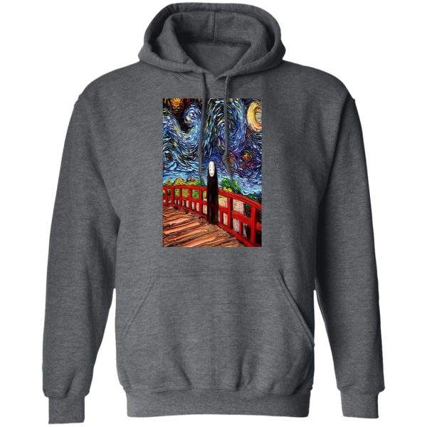 Minimalistic Spirited Away Wallpaper Portrait - Spirited Away No Face Kaonashi in The Starry Night Hoodie-Apparel, Hoodie, kaonashi, Minimalistic Spirited Away Wallpaper Portrait, no face, Spirited Away