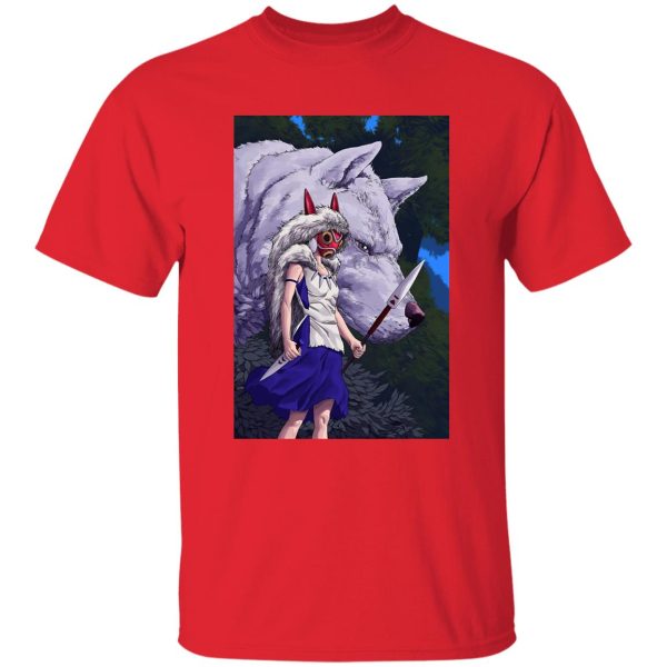 Princess Mononoke Princess - Princess Mononoke And Her Weapons T Shirt-Apparel, princess mononoke, Princess Mononoke Princess, Tshirt