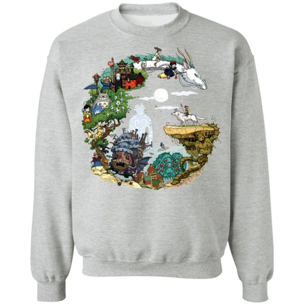 My Neighbor Totoro - Ghibli Movie Circle Sweatshirt-Apparel, Howl's Moving Castle, Kiki's Delivery Service, My Neighbor Totoro, princess mononoke, Spirited Away, Sweatshirt