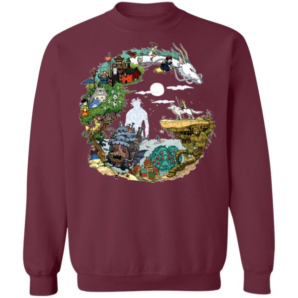 My Neighbor Totoro - Ghibli Movie Circle Sweatshirt-Apparel, Howl's Moving Castle, Kiki's Delivery Service, My Neighbor Totoro, princess mononoke, Spirited Away, Sweatshirt