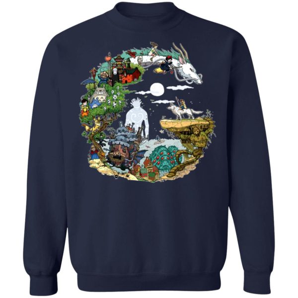 My Neighbor Totoro - Ghibli Movie Circle Sweatshirt-Apparel, Howl's Moving Castle, Kiki's Delivery Service, My Neighbor Totoro, princess mononoke, Spirited Away, Sweatshirt