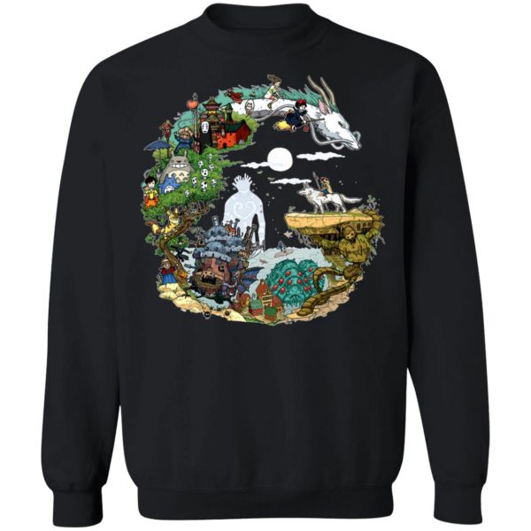 My Neighbor Totoro - Ghibli Movie Circle Sweatshirt-Apparel, Howl's Moving Castle, Kiki's Delivery Service, My Neighbor Totoro, princess mononoke, Spirited Away, Sweatshirt