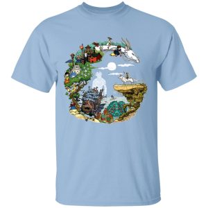 Tom Totoro Concrete Atlantic City - Ghibli Movie Circle T Shirt-Apparel, Howl's Moving Castle, Kiki's Delivery Service, My Neighbor Totoro, princess mononoke, Spirited Away, Tom Totoro Concrete Atlantic City, Tshirt