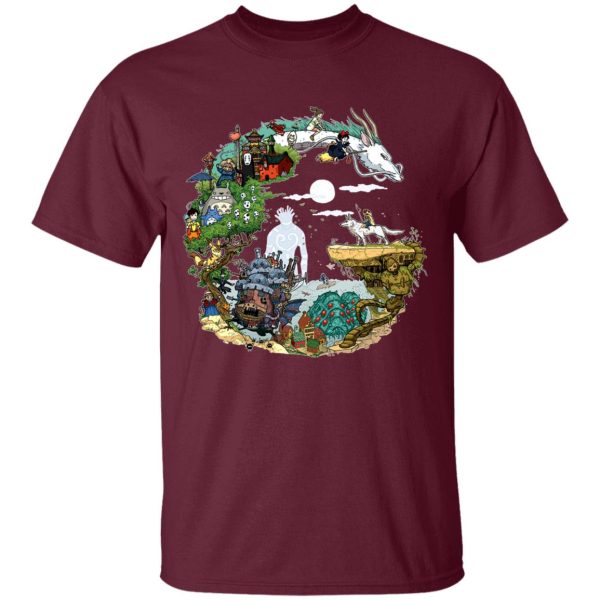 Tom Totoro Concrete Atlantic City - Ghibli Movie Circle T Shirt-Apparel, Howl's Moving Castle, Kiki's Delivery Service, My Neighbor Totoro, princess mononoke, Spirited Away, Tom Totoro Concrete Atlantic City, Tshirt