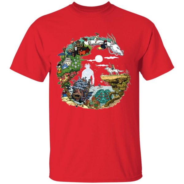 Tom Totoro Concrete Atlantic City - Ghibli Movie Circle T Shirt-Apparel, Howl's Moving Castle, Kiki's Delivery Service, My Neighbor Totoro, princess mononoke, Spirited Away, Tom Totoro Concrete Atlantic City, Tshirt