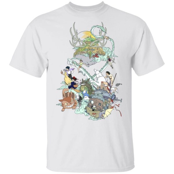 Mi Vecino Totoro - Ghibli Characters Color Collection T Shirt-Apparel, Howl's Moving Castle, Kiki's Delivery Service, Mi Vecino Totoro, My Neighbor Totoro, princess mononoke, Spirited Away, Tshirt