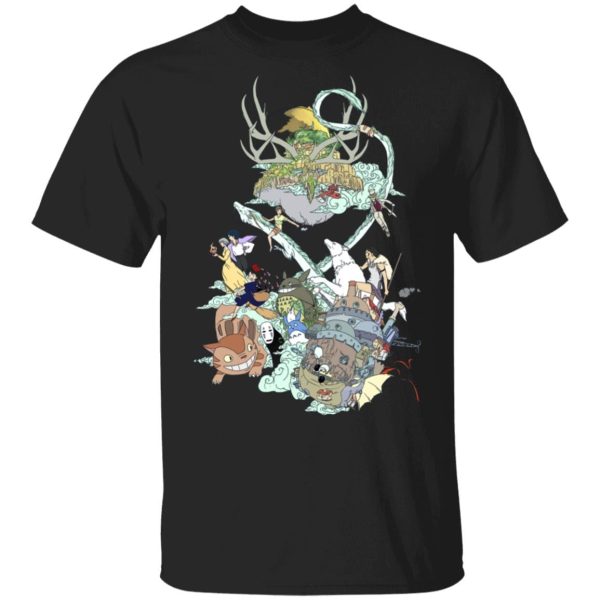 Mi Vecino Totoro - Ghibli Characters Color Collection T Shirt-Apparel, Howl's Moving Castle, Kiki's Delivery Service, Mi Vecino Totoro, My Neighbor Totoro, princess mononoke, Spirited Away, Tshirt