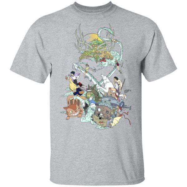 Mi Vecino Totoro - Ghibli Characters Color Collection T Shirt-Apparel, Howl's Moving Castle, Kiki's Delivery Service, Mi Vecino Totoro, My Neighbor Totoro, princess mononoke, Spirited Away, Tshirt