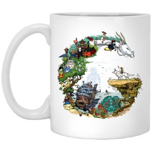 Totoro - Ghibli Movie Circle Mug-House Decor, Howl's Moving Castle, Kiki's Delivery Service, Mug, My Neighbor Totoro, princess mononoke, Spirited Away, Totoro