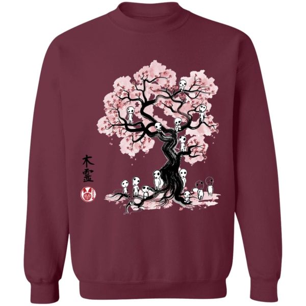 Princess Mononoke - Tree Spirits under the Sakura Sweatshirt-Apparel, princess mononoke, Sweatshirt