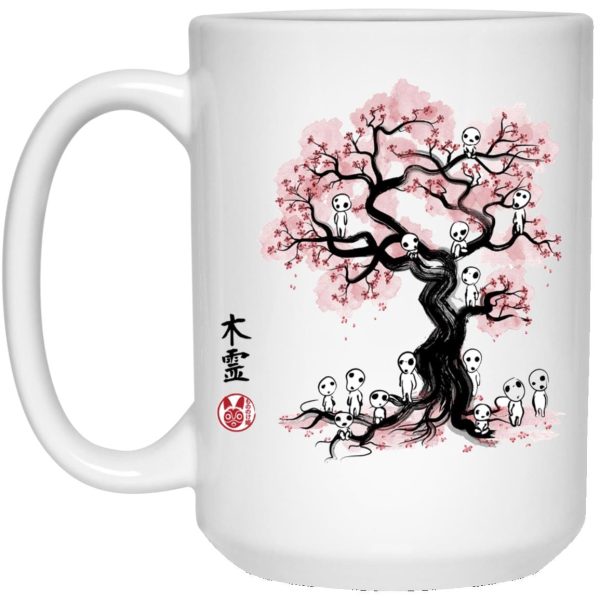 Yakul Princess Mononoke - Tree Spirits under the Sakura Mug-House Decor, Mug, princess mononoke, Yakul Princess Mononoke