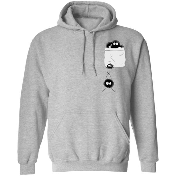 How Long Is Spirited Away - Spirited Away – Soot Ball in pocket Hoodie-Apparel, Hoodie, How Long Is Spirited Away, Spirited Away