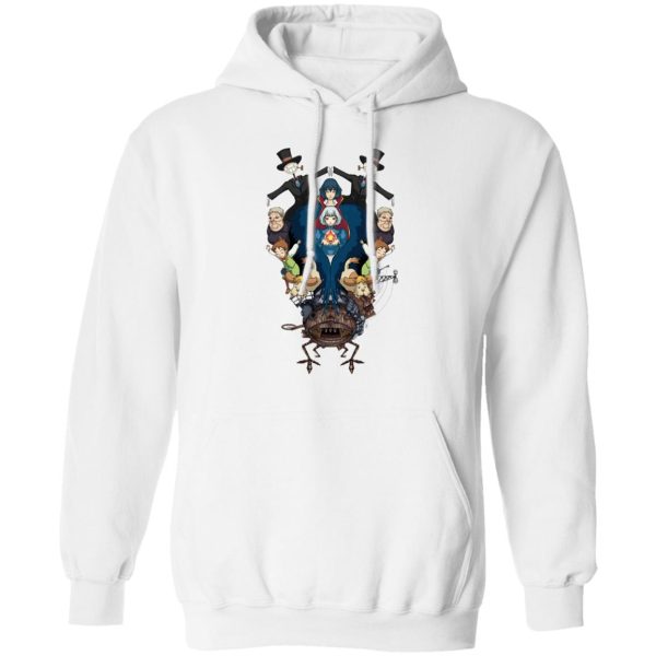 Howl's Moving Castle Tattoo - Howl’s Moving Castle Characters Mirror Hoodie-Apparel, Hoodie, Howl's Moving Castle, Howl's Moving Castle Tattoo