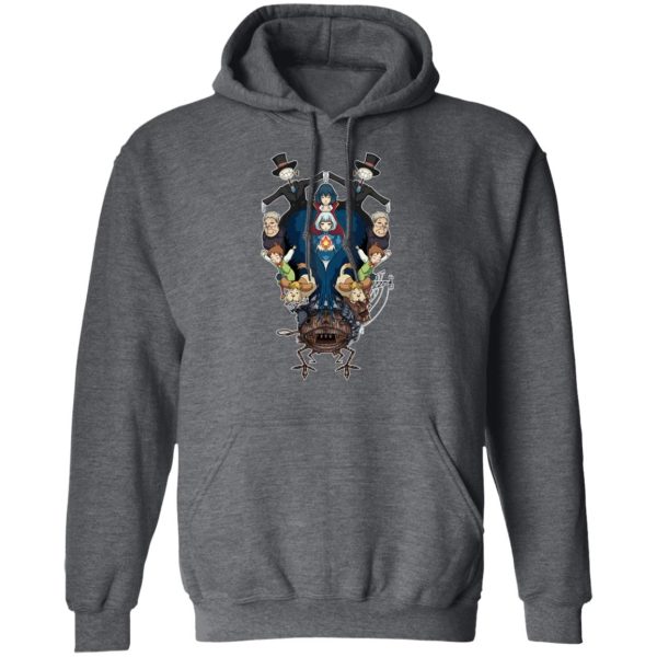 Howl's Moving Castle Tattoo - Howl’s Moving Castle Characters Mirror Hoodie-Apparel, Hoodie, Howl's Moving Castle, Howl's Moving Castle Tattoo