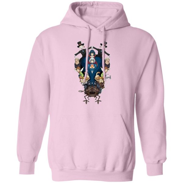 Howl's Moving Castle Tattoo - Howl’s Moving Castle Characters Mirror Hoodie-Apparel, Hoodie, Howl's Moving Castle, Howl's Moving Castle Tattoo