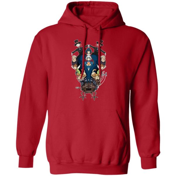 Howl's Moving Castle Tattoo - Howl’s Moving Castle Characters Mirror Hoodie-Apparel, Hoodie, Howl's Moving Castle, Howl's Moving Castle Tattoo