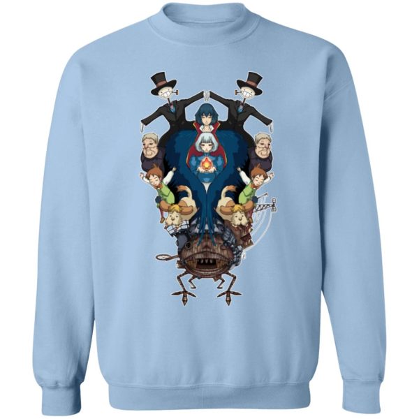 Ghibli Howl's Moving Castle - Howl’s Moving Castle Characters Mirror Sweatshirt-Apparel, Ghibli Howl's Moving Castle, Howl's Moving Castle, Sweatshirt