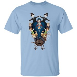 Cast Of Howl's Moving Castle - Howl’s Moving Castle Characters Mirror T Shirt-Apparel, Cast Of Howl's Moving Castle, Howl's Moving Castle, Tshirt