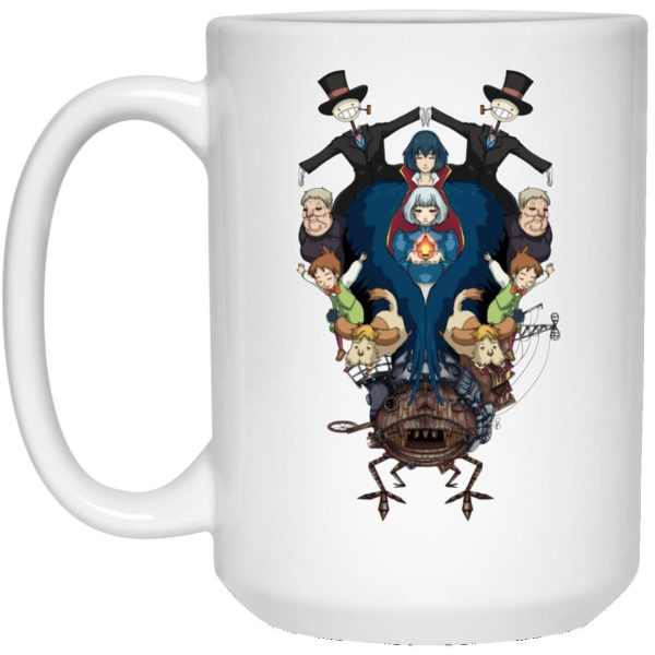 Diana Wynne Jones Howl's Moving Castle - Howl’s Moving Castle Characters Mirror Mug-Diana Wynne Jones Howl's Moving Castle, House Decor, Howl's Moving Castle, Mug