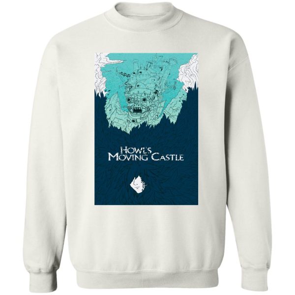 Dog From Howl's Moving Castle - Howl’s Moving Castle Blue Tone Art Sweatshirt-Apparel, Dog From Howl's Moving Castle, Howl's Moving Castle, Sweatshirt