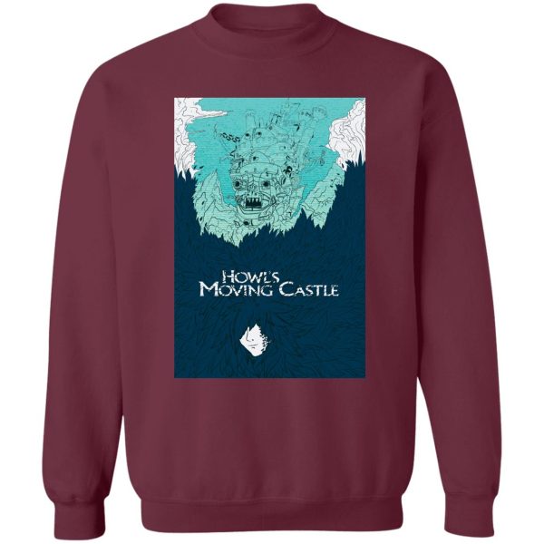 Dog From Howl's Moving Castle - Howl’s Moving Castle Blue Tone Art Sweatshirt-Apparel, Dog From Howl's Moving Castle, Howl's Moving Castle, Sweatshirt