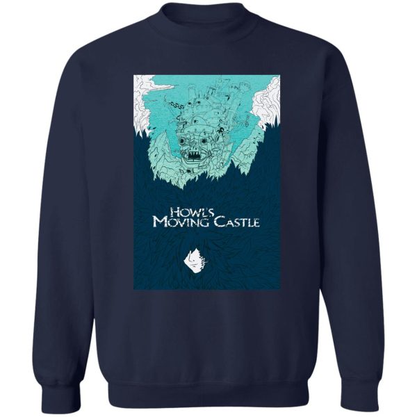 Dog From Howl's Moving Castle - Howl’s Moving Castle Blue Tone Art Sweatshirt-Apparel, Dog From Howl's Moving Castle, Howl's Moving Castle, Sweatshirt