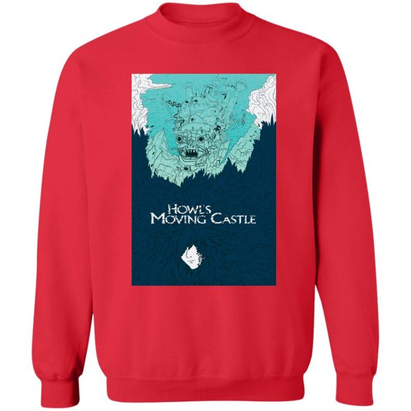 Dog From Howl's Moving Castle - Howl’s Moving Castle Blue Tone Art Sweatshirt-Apparel, Dog From Howl's Moving Castle, Howl's Moving Castle, Sweatshirt