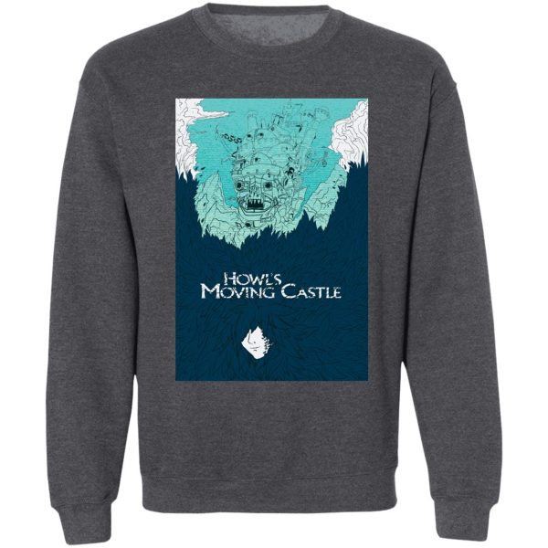 Dog From Howl's Moving Castle - Howl’s Moving Castle Blue Tone Art Sweatshirt-Apparel, Dog From Howl's Moving Castle, Howl's Moving Castle, Sweatshirt