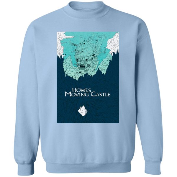 Dog From Howl's Moving Castle - Howl’s Moving Castle Blue Tone Art Sweatshirt-Apparel, Dog From Howl's Moving Castle, Howl's Moving Castle, Sweatshirt