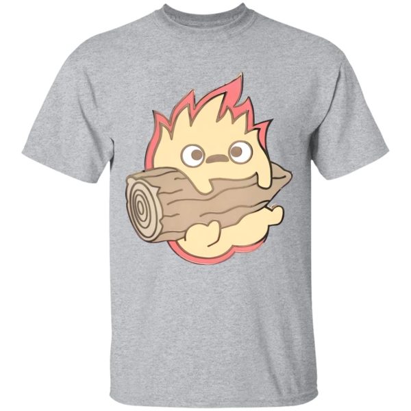 Ghibli Howl's Moving Castle - Howl’s Moving Castle – Calcifer Chibi T Shirt-Apparel, Ghibli Howl's Moving Castle, Howl's Moving Castle, Tshirt