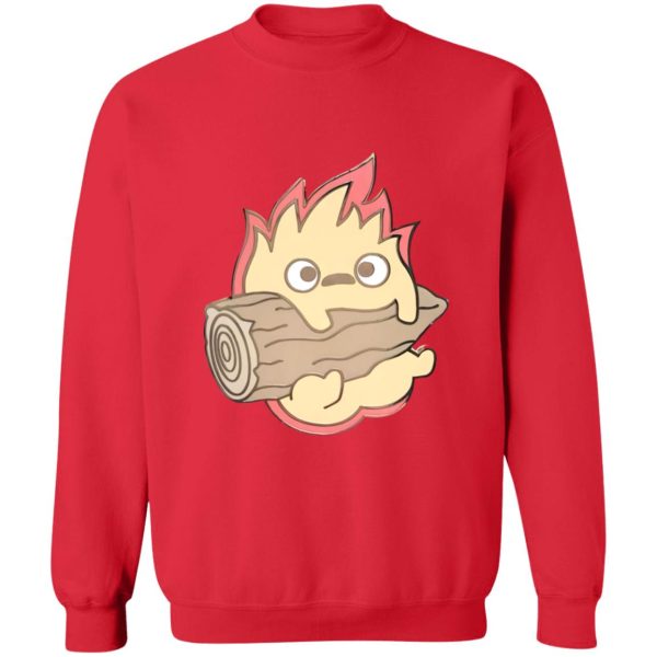 Diana Wynne Jones Howl's Moving Castle - Howl’s Moving Castle – Calcifer Chibi Sweatshirt-Apparel, Diana Wynne Jones Howl's Moving Castle, Howl's Moving Castle, Sweatshirt