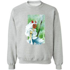 Moro Princess Mononoke - Princess Mononoke Watercolor Style 2 Sweatshirt-Apparel, Moro Princess Mononoke, princess mononoke, Sweatshirt