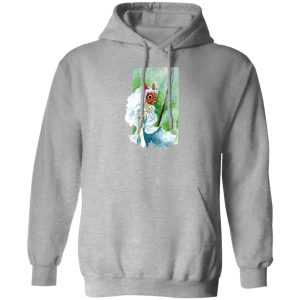 Forest Spirits Princess Mononoke - Princess Mononoke Watercolor Style 2 Hoodie-Apparel, Forest Spirits Princess Mononoke, Hoodie, princess mononoke