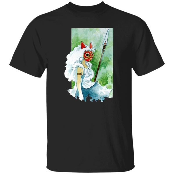 Princess Mononoke Character - Princess Mononoke Watercolor Style 2 T Shirt-Apparel, princess mononoke, Princess Mononoke Character, Tshirt