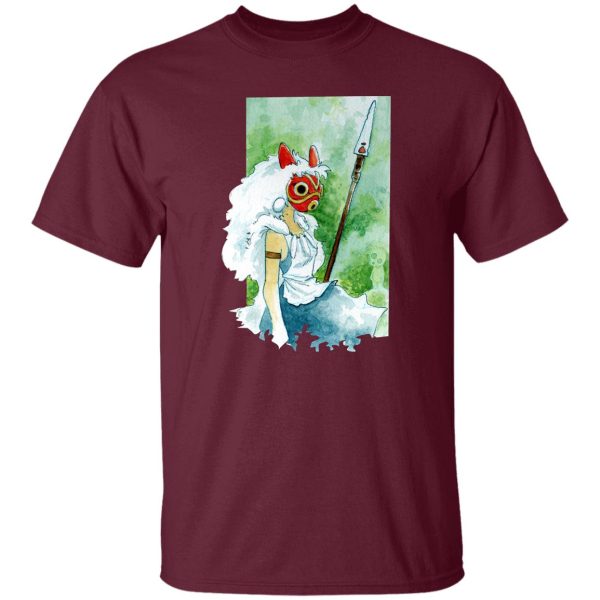 Princess Mononoke Character - Princess Mononoke Watercolor Style 2 T Shirt-Apparel, princess mononoke, Princess Mononoke Character, Tshirt