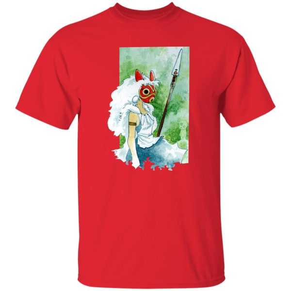 Princess Mononoke Character - Princess Mononoke Watercolor Style 2 T Shirt-Apparel, princess mononoke, Princess Mononoke Character, Tshirt