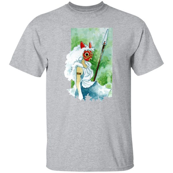 Princess Mononoke Character - Princess Mononoke Watercolor Style 2 T Shirt-Apparel, princess mononoke, Princess Mononoke Character, Tshirt