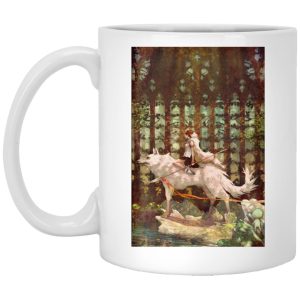 Princess Mononoke Wolf - Princess Mononoke Wolf Riding Fanart Mug-House Decor, Mug, princess mononoke, Princess Mononoke Wolf