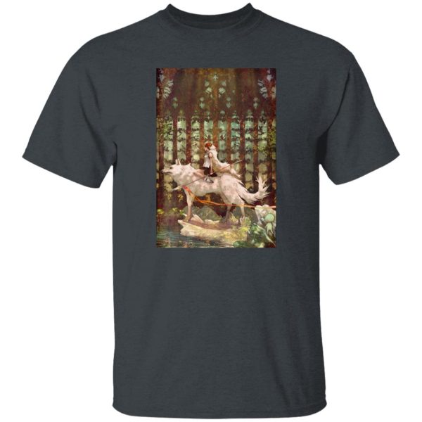 Ashitaka Princess Mononoke - Princess Mononoke Wolf Riding Fanart T Shirt-Apparel, Ashitaka Princess Mononoke, princess mononoke, Tshirt